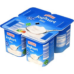 MILSANI Joghurt 3,5 % Fett 4 x 150 g, milder Naturjoghurt