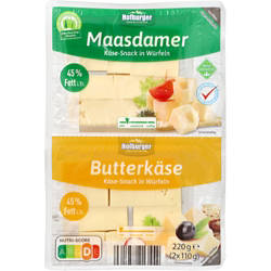 Käse Snack 220 g, Butterkäse & Maasdamer