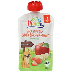 Bio-Quetschbeutel 100 g, Apfel-Erdbeere-Banane