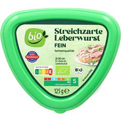 Bio-Leberwurst 125 g, Fein