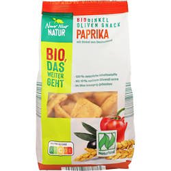 NUR NUR NATUR Bio-Dinkel-Oliven-Snack 150 g, Paprika