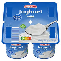 Joghurt 3,5 % Fett 4 x 150 g, milder Naturjoghurt