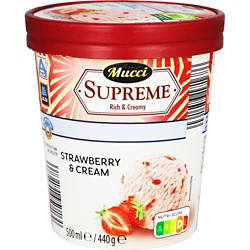 MUCCI Supreme Rich & Creamy 0,5 l, Erdbeer Crisp