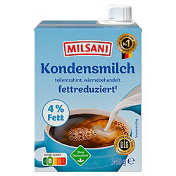 Kondensmilch 4 % 340 g, fettreduziert