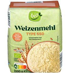 GUT BIO Bio-Weizenmehl 1 kg, Weizenmehl Type 550