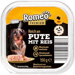 ROMEO PREMIUM Hunde Nassfutter 150 g, Geflügel & Reis