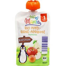 Bio-Quetschbeutel 100 g, Birne-Apfel-Aprikose