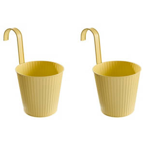 Metall-Hängetöpfe mit Haken, Töpfe 2er-Pack, Gelb