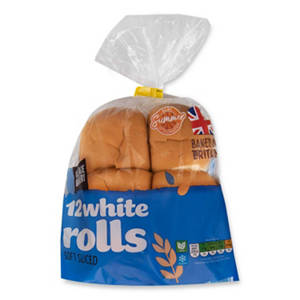 Warburtons Sliced Soft White Rolls 12pk