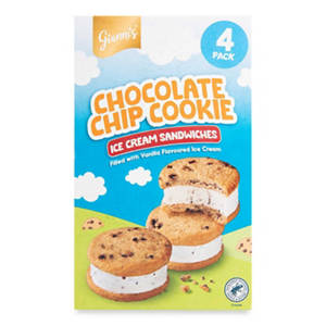 Chocolate Chip Ice Cream Sandwiches 4 Pack