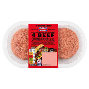 British Reduced Fat* Beef Quarter Pounders 5% Fat 4 Pack