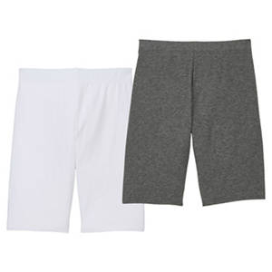 Damen Leggings 2er-Pack, Weiß/Dunkelgrau, XL 48/50