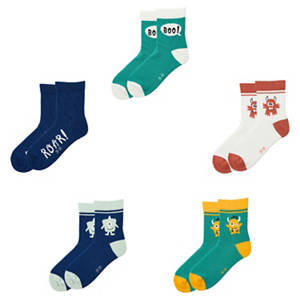 Socken, 5 Paar, Monster, 31/34