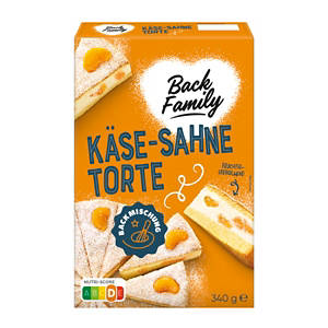 Backmischung 340 g, Käse-Sahne-Torte