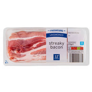 Unsmoked Streaky Bacon Rashers 12 Pack*