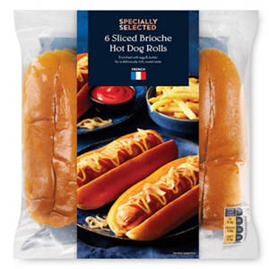 6 Sliced Brioche Hot Dog Rolls