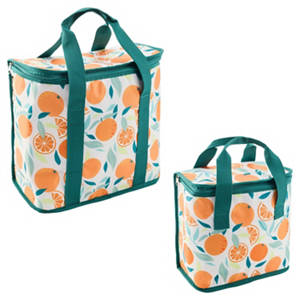 Kühltasche 2er-Set, Allover-Print Orange