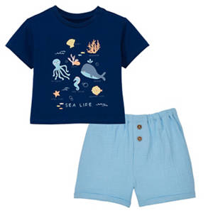 Baby Musselin Set, Blau, 86/92