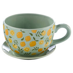 Blumentopf Teetasse, Hellgrün
