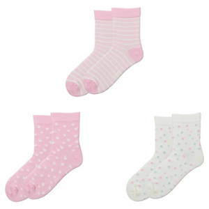 Kinder Socken 3er-Pack, Herz, 31/34