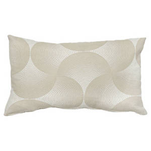 Outdoor-Kissen, Dekokissen 50 x 30 cm, Beige-Geometrisch