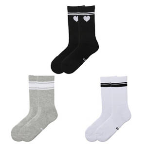 Damen und Herren Tennis-Socken 3er-Pack, Damen, Schwarz/Weiß/Grau, Gr. 39/42