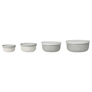 Aufbewahrungs Schüssel Set, Kurz, Grau