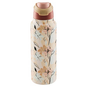 Trinkflasche - "Sip your way", Beige Blume