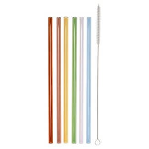 Trinkhalme aus Glas, gerade Bunt