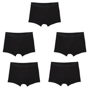 Herren Retropants 5er-Pack, Schwarz, XXL