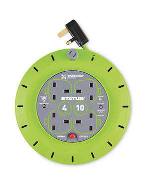 10 Metre 4 Socket Cable Reel