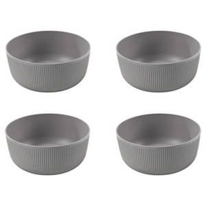 Kunststoff Geschirr Set, Schüssel Klein, Grau 4er