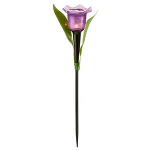 Solar-Gartendekoration, Tulpenstecker, Lila