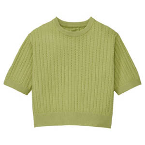 Damen Kurzarm-Pullover, Grün, S 36/38