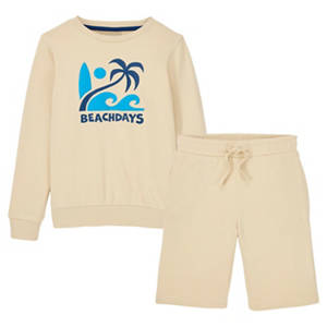 Kinder Sommersweatshirt Set, Braun, 122/128