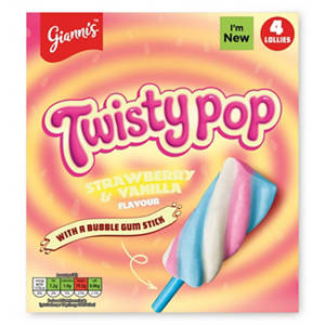 Twisty Pop lollies Strawberry & Vanilla