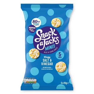 Snack a Jacks Salt & Vinegar Rice Cakes Multipack Snacks 5x19g