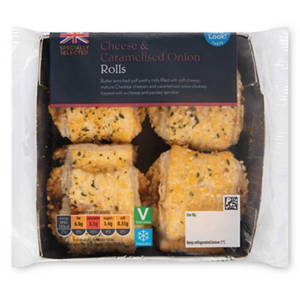 Cheese & Caramelised Onion Rolls 4 Pack