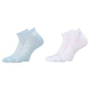 Damen-/Herren Sneaker-Sportsocken 2er-Pack, Blau/Weiß, 39/42