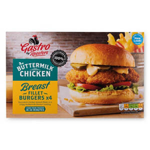 Flamin' Hot Chicken Breast Fillet Burgers 4 Pack