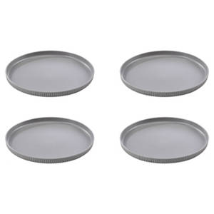 Kunststoff Geschirr Set, Teller, Grau 4er
