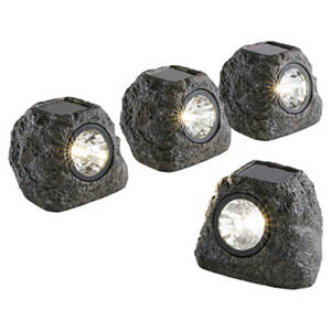 Solarleuchte Steinoptik, Stein 4er-Pack