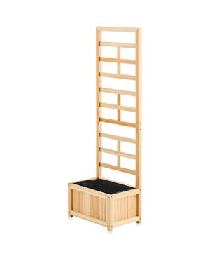 Wooden Planter with Trellis
