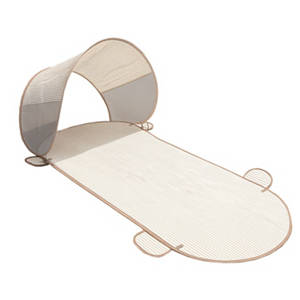 Sonnenliege mit Sonnenschutz, Beige