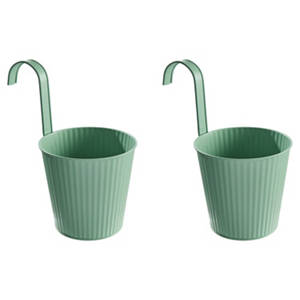 Metall-Hängetöpfe mit Haken, Töpfe 2er-Pack, Grün