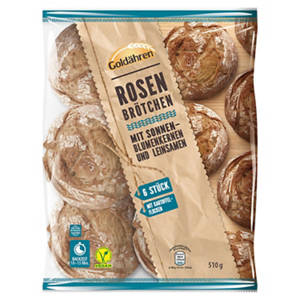 Rosenbrötchen 510 g, Sonnenblume-Leinsamen