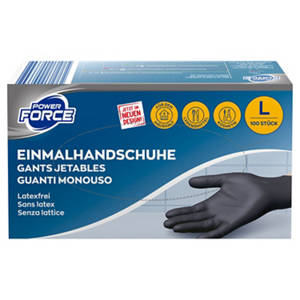 POWER FORCE Handschuhe Nitril 100 Stück, schwarz Gr. L