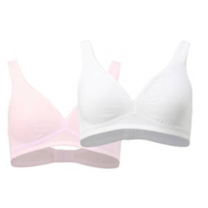 Damen Soft-Bralette 2er-Pack, Weiß/Rosa, 80 C
