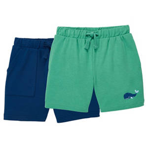 Kleinkinder Sweatshorts, 2er-Pack, Marineblau/Grün, 110