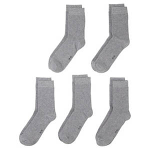 Damen und Herren Socken 5er-Pack, Grau, 43/46